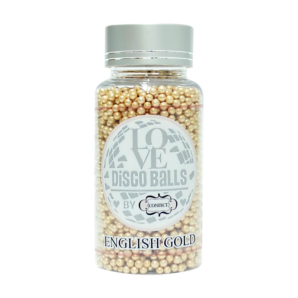 Confect English Gold Disco Balls Sprinkles 3 MM | Grocsy