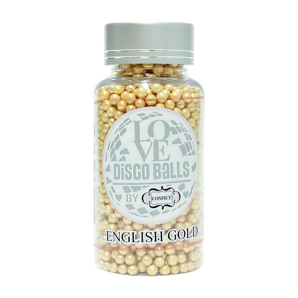 Confect English Gold Disco Balls Sprinkles 4 MM | Grocsy