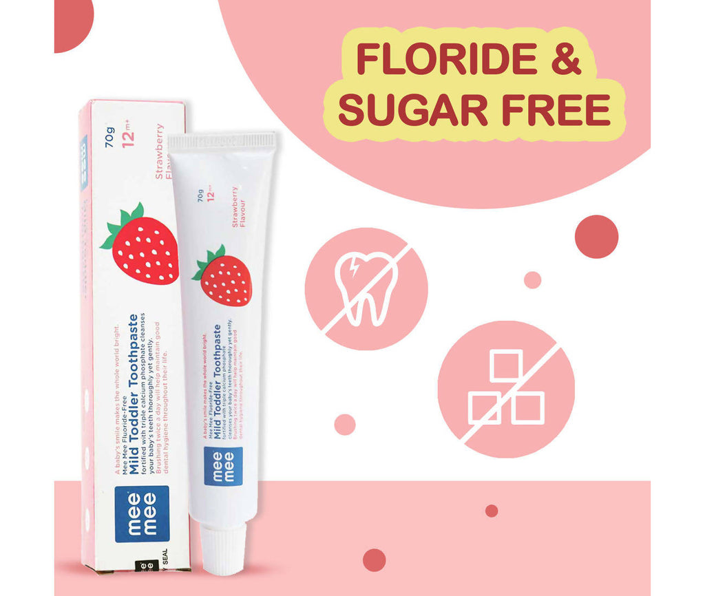 Mee Mee Fluoride-Free Mild Toddler Toothpaste - Strawberry Flavor | Grocsy