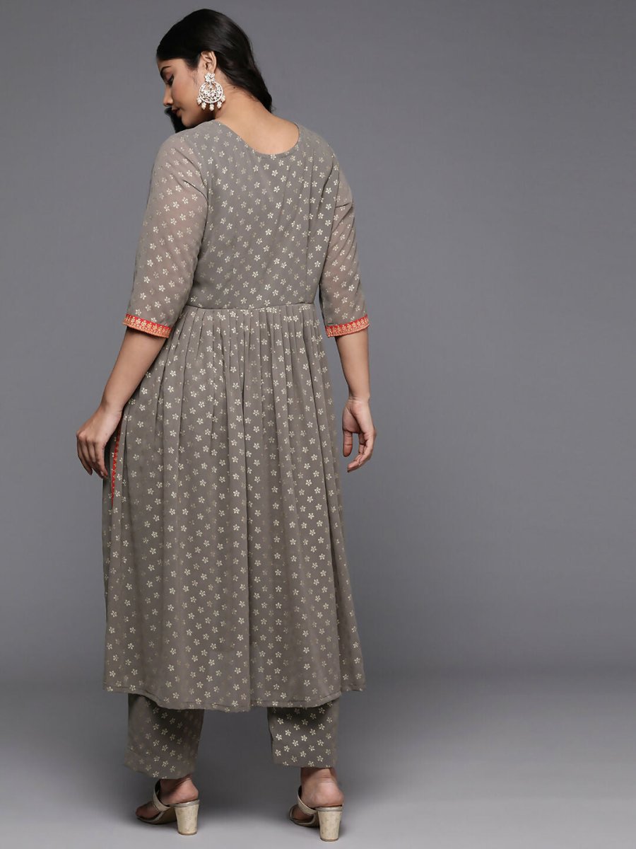 Ahalyaa Women's Traditional wear Kurta Set - Grey | Grocsy