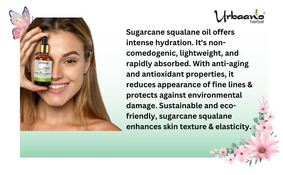 Urbaano Herbal Sugarcane Squalane Face Oil Serum | Grocsy