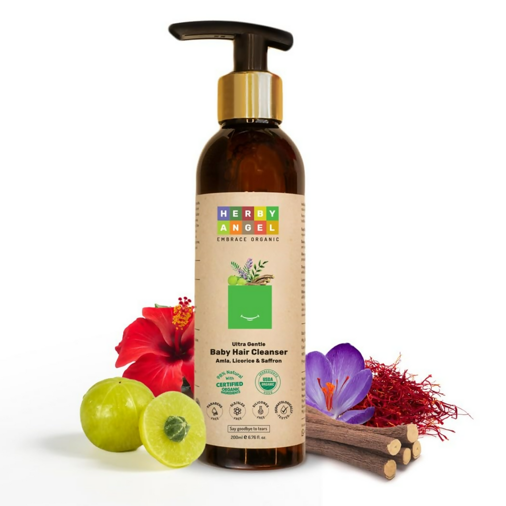 Herby Angel Baby Shampoo - Gentle Baby Hair Care & Cleanser