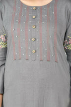 Joban Fashion Grey Cotton Rayon Kurta Set | Grocsy