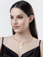 NVR Women Gold-Polished Circular Choker Necklace | Grocsy
