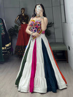 Yash Enterprise Multi Color Rayon Embroidery Semi Stitched Navratri Chaniya Choli | Grocsy