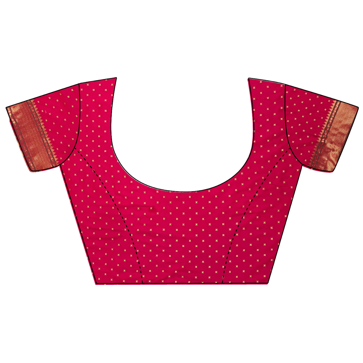 Joban Fashion Magenta Pink Butti Woven Soft Lichi Silk Paithani Saree | Grocsy