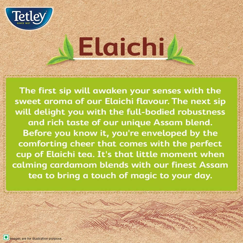 Tetley Elaichi Flavoured Chai - Black Tea, Every Sip Will Awaken Your Senses