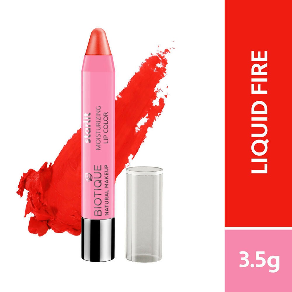 Biotique Starlit Moisturising Lipstick - Liquid Fire | Grocsy