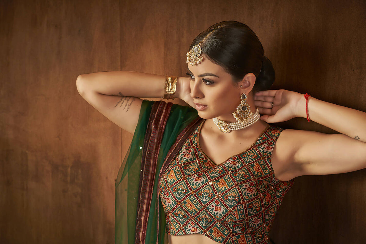 Wedding Designer Multi Georgette Lehenga Choli - Anbazaar | Grocsy