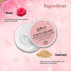 Globus Naturals Cold Cream with Goodness of Rose & Oatmeal For Glowing and Hydrated Skin, All Skin Types | Grocsy