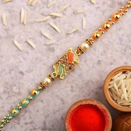 Meenakari Rakhi & Dry Fruits Jars | Grocsy