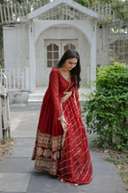 Joban Fashion Maroon Georgette Sequence Embroidery Work Kurta Set | Grocsy