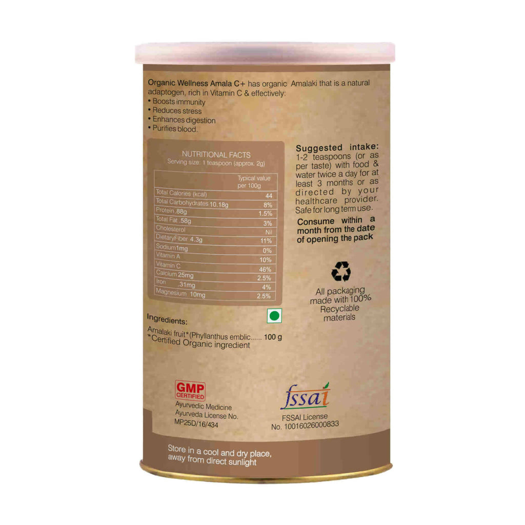 Organic Wellness Amla C+ Powder | Grocsy