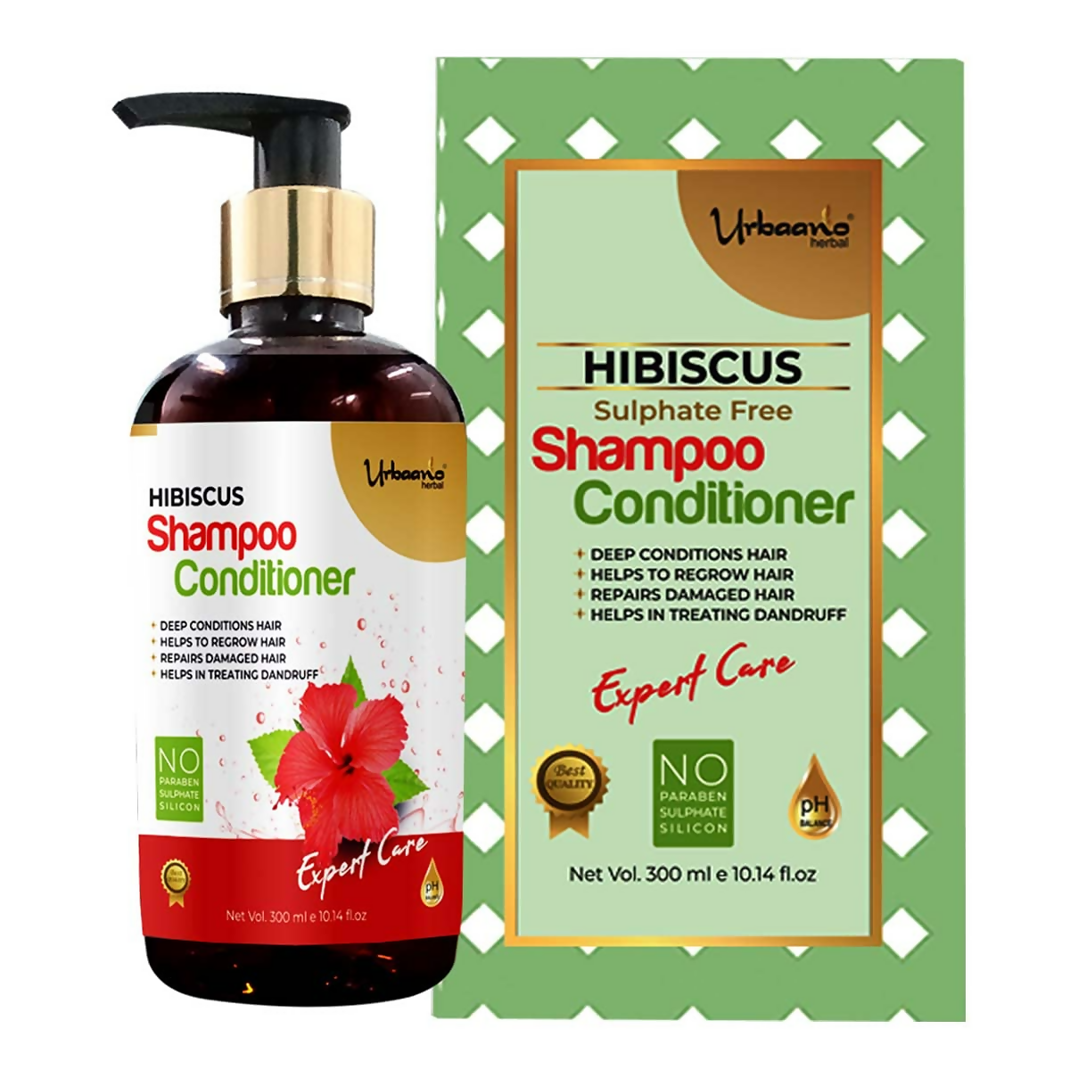 Urbaano Herbal Anti Hair fall Hibiscus Extract Rich Shampoo & Conditioner | Grocsy