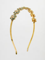 NVR Women's Gold-Polished Kundan Embellished Hairband | Grocsy