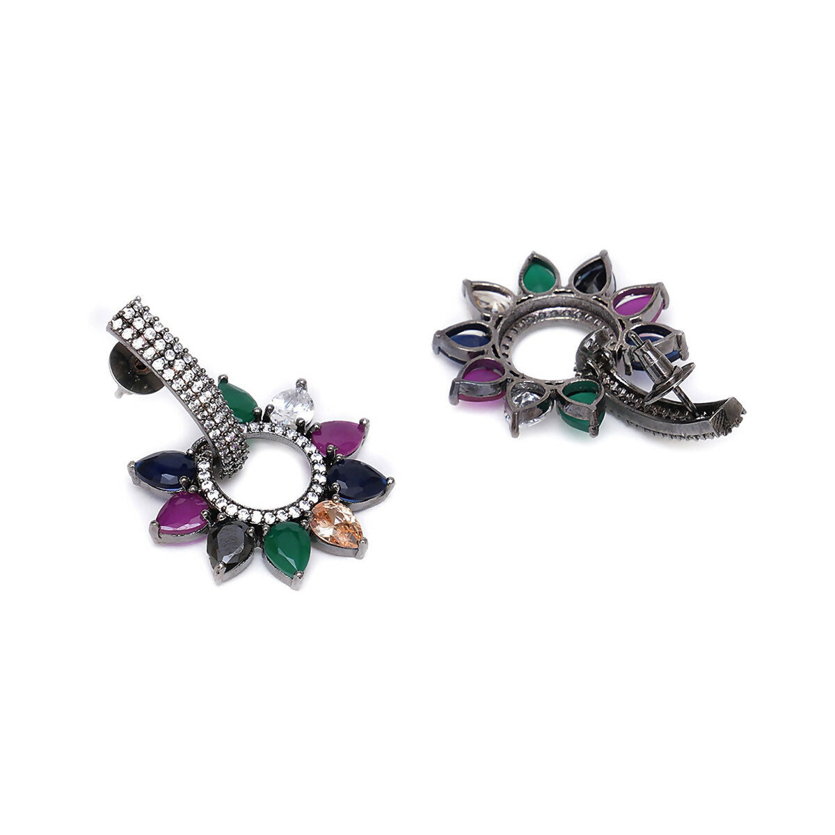 Dual Detachable Multi Loop Earrings- Ruby Raang