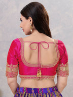 Joban Fashion Women Silk Dark-Pink Stitched Blouse | Grocsy