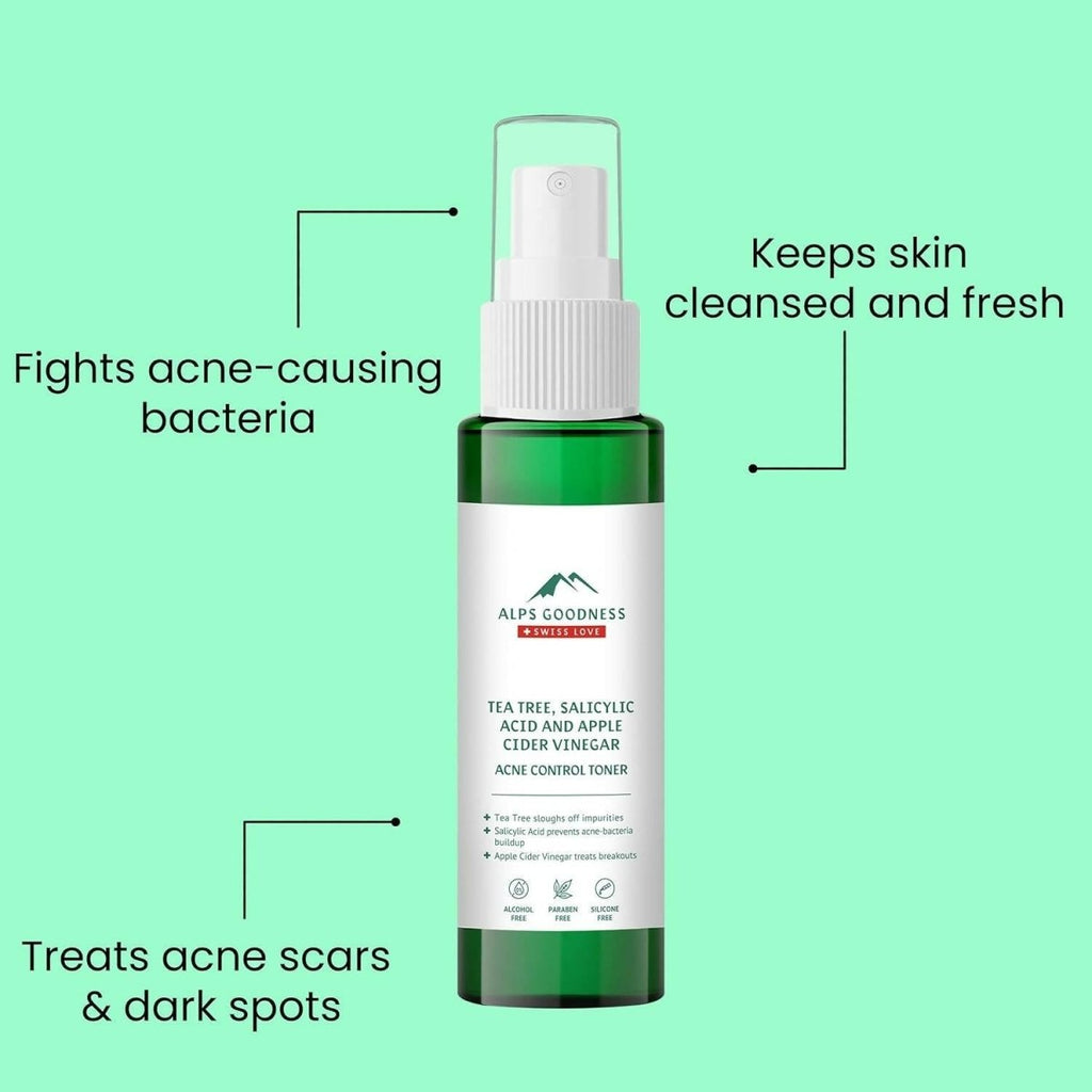 Alps Goodness Acne Control Toner for Oily Skin with Tea Tree Apple, Cider Vinegar & Salicylic Acid | Grocsy