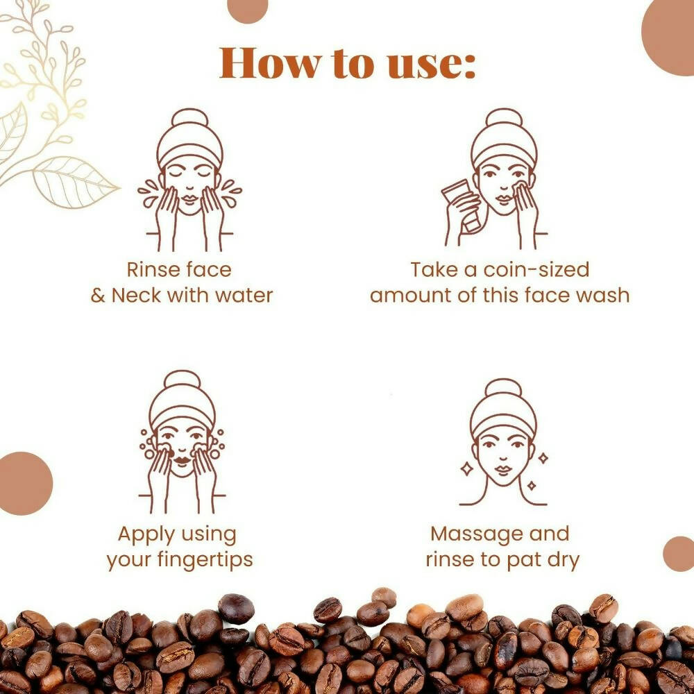 NutriGlow NATURAL'S Coffee Face Cleanser with Yogurt & Honey for Blackhead Removal Face Wash | Grocsy