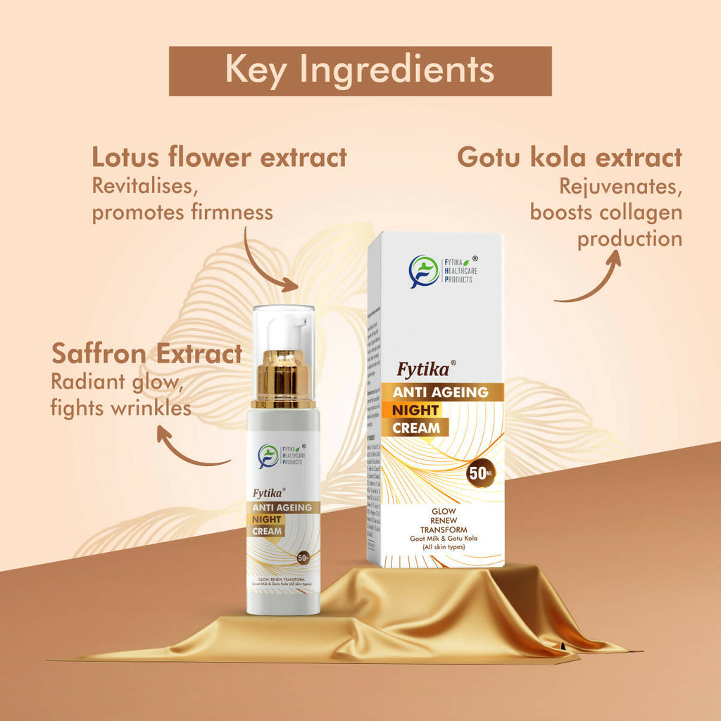 Fytika Anti-Aging Night Cream with Gotu Kola, Saffron and Lotus Flower Extract | Grocsy