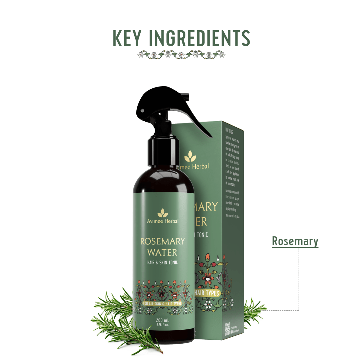 Avimee Herbal Rosemary Hair Care Routine Combo: Rosemary Water Spray & Rosemary Hair Oil | Grocsy