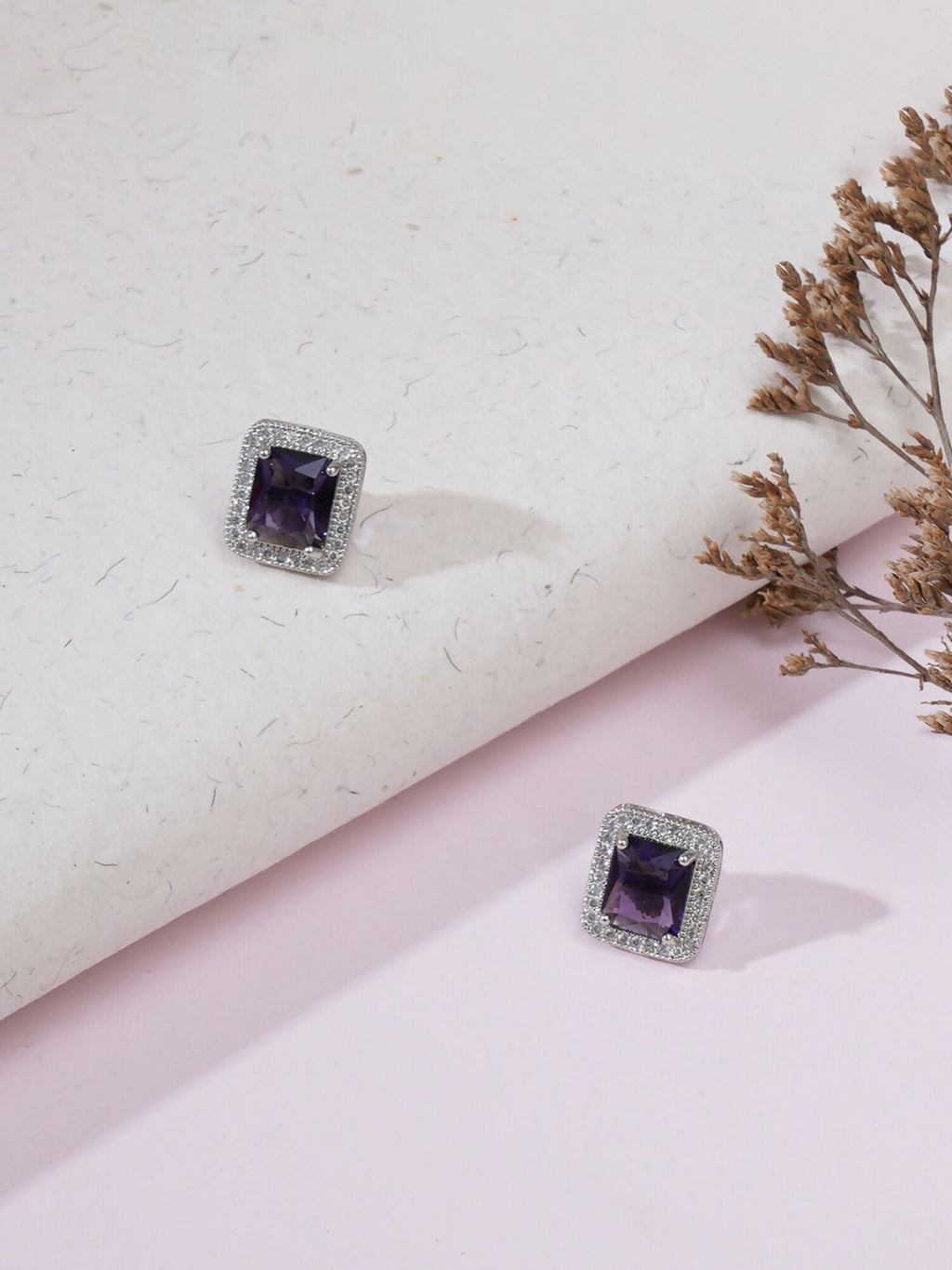 stone stud (purple) - Ruby Raang | Grocsy