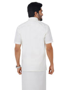 Ramraj Cotton Mens Cotton Light Cream Colour Half Sleeve Shirt | Grocsy