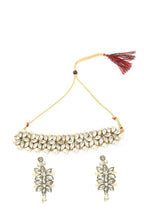 Mominos Fashion Johar Kamal Gold-Polished Brass Finish Kundan/Pearls Choker For Women (White) | Grocsy