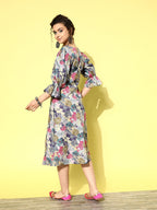Yufta Ethnic Motifs Midi Dress | Grocsy