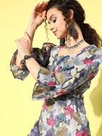 Yufta Ethnic Motifs Midi Dress | Grocsy