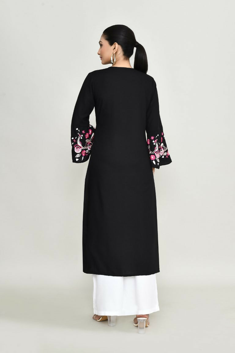 Joban Fashion Black Rayon Kurta Set | Grocsy