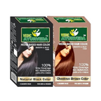 VedicAyurveda Henna Based Hair Colour, Natural Black and Chestnut Brown | Grocsy
