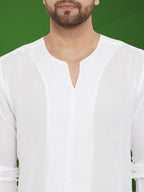 Even Apparels Men's Pure Cotton White Kurta | Grocsy
