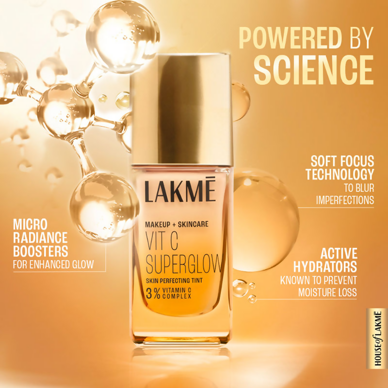 Lakme Vitamin C Superglow Skin Perfecting Tint with 3% Vit C - Warm Creme | Grocsy