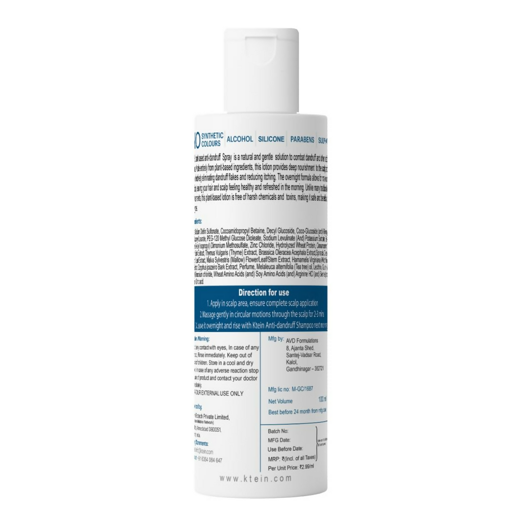 Ktein Natural 100% Plant Based Anti Dandruff Shampoo | Grocsy