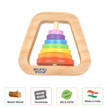 Nesta Toys Wooden Rainbow Rattle for Babies, Montessori Wooden Toy | Grocsy