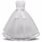 Asmaani Baby Girl's Full White Satin Full Length Dress (AS-DRESS-22064) | Grocsy