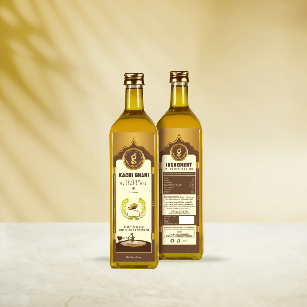 Giramritphal Kachi Ghani Cold Pressed Yellow Mustard Oil | Grocsy