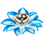 CraftVatika Brass Diya Oil Lamp Stand Lotus Kamal Patti Diyas - Sky Blue | Grocsy