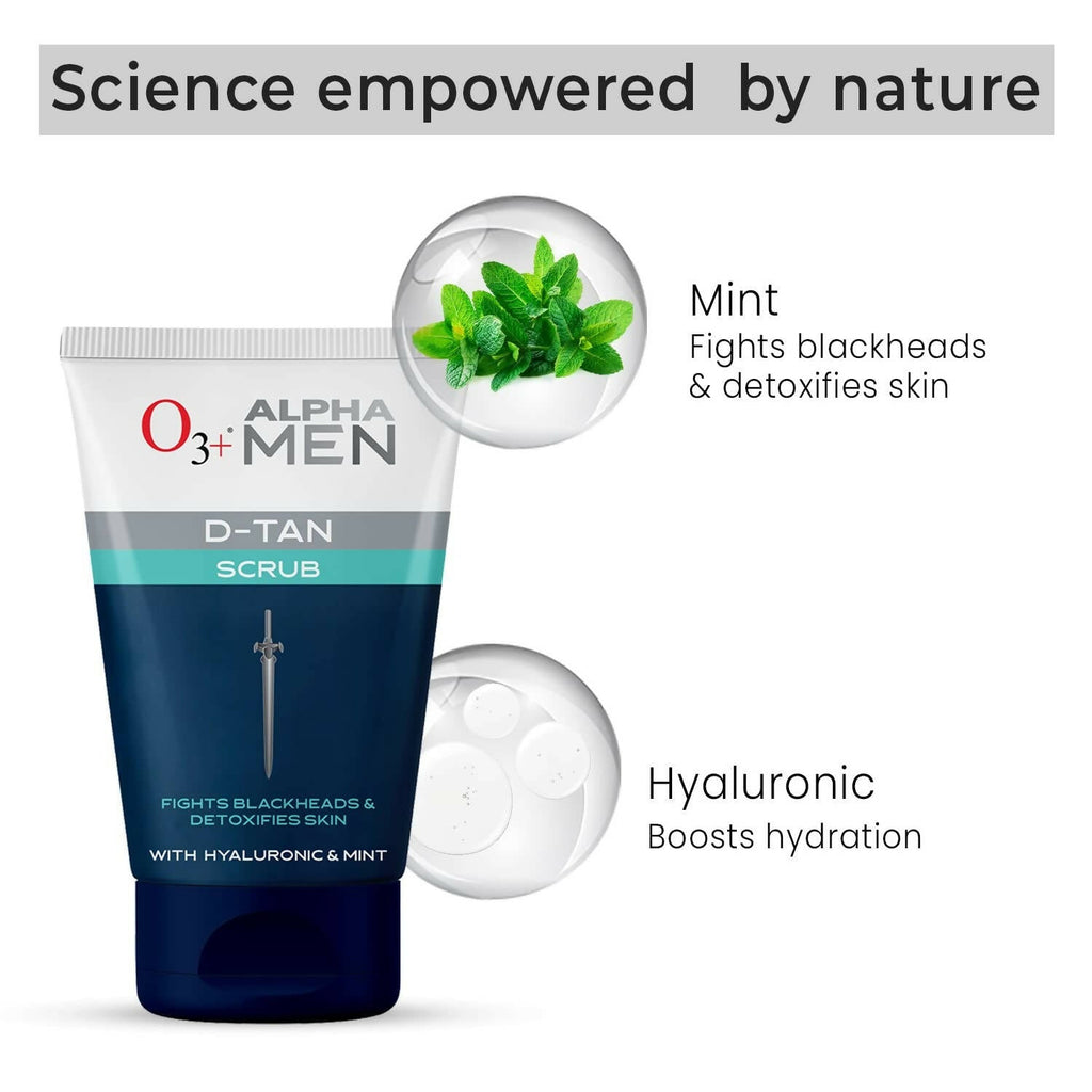 Professional O3+ Acno D-TAN Scrub With Hyaluronic & Mint | Grocsy
