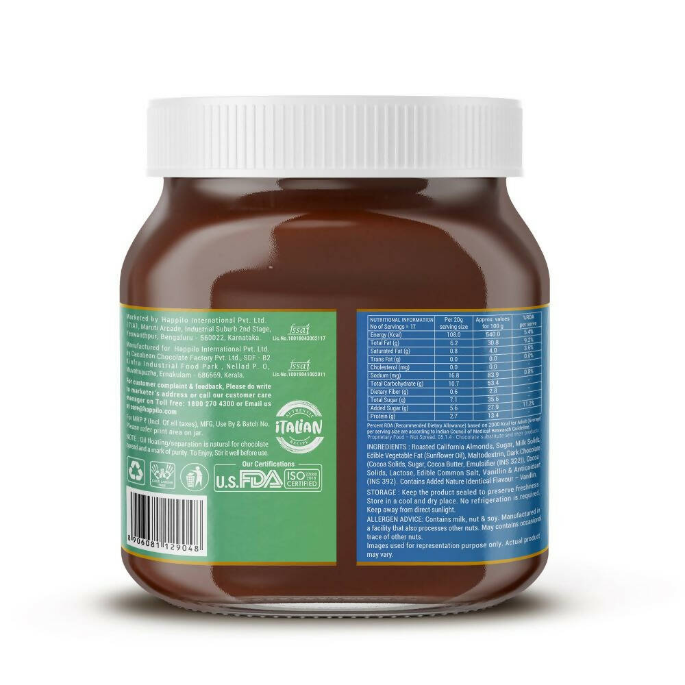 Happilo Premium Chocolate Almond Spread | Grocsy
