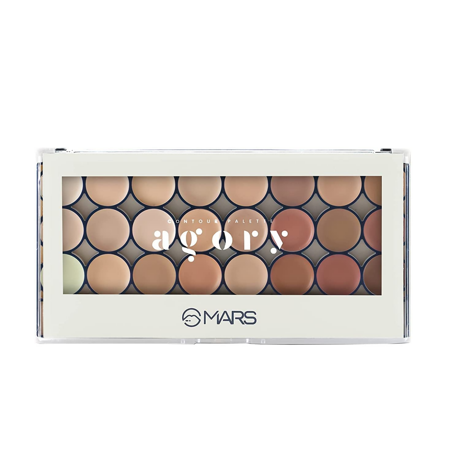 MARS Cosmetics 24 Shade Agory Cream Contour Palette With Brush - Shade-01 | Grocsy