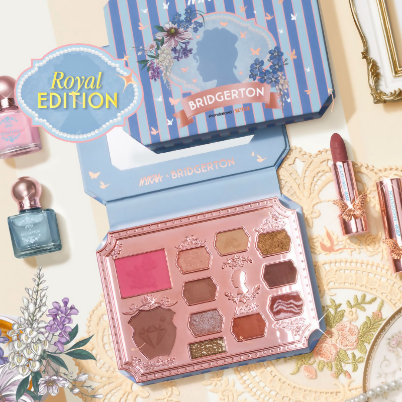 Nykaa Cosmetics X Bridgerton Face & Eye Multi-Texture Eyeshadow Blush & Contour Palette | Grocsy