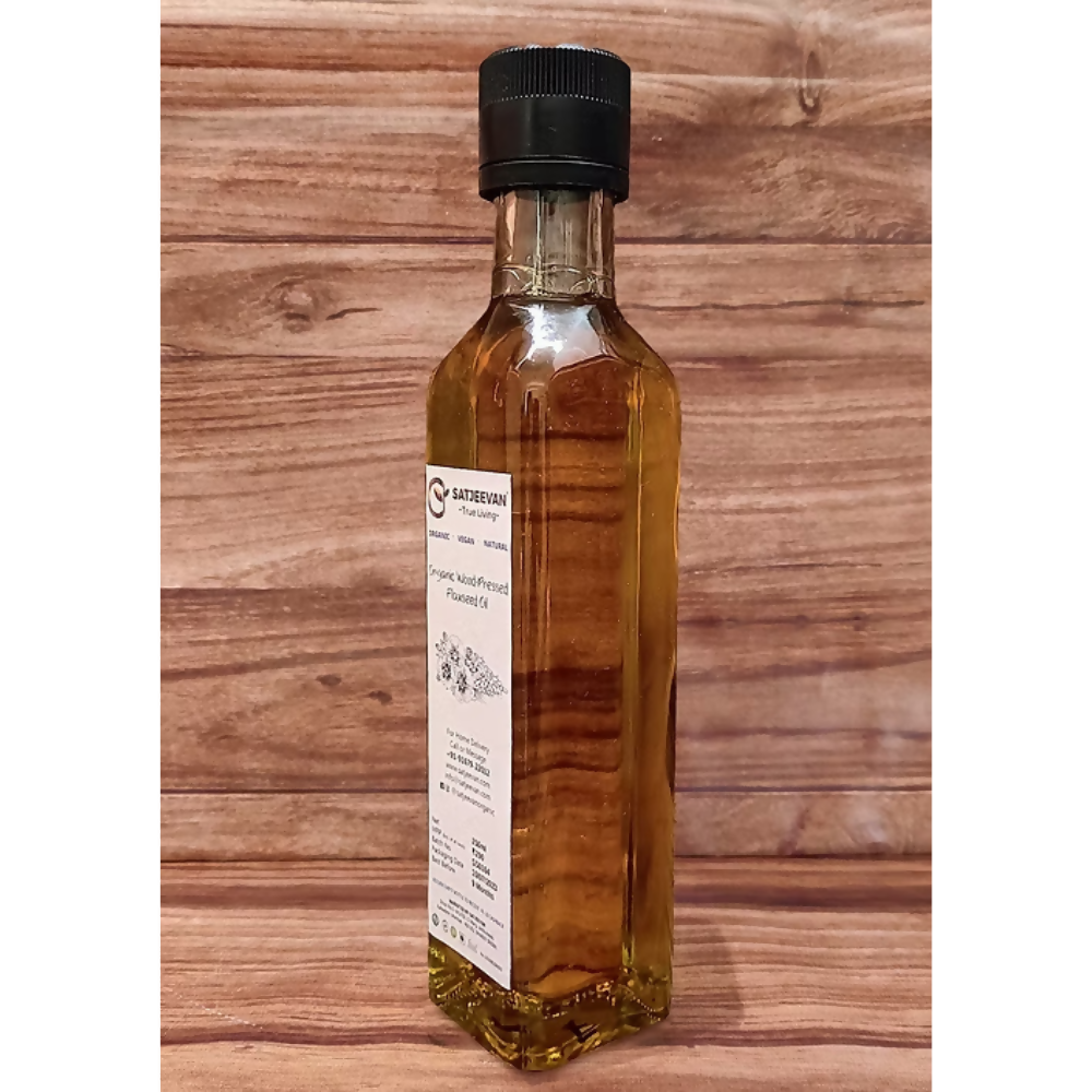 Satjeevan Organic Wood-Pressed Flaxseed Oil | Grocsy