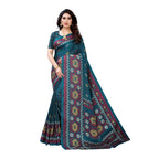 Vamika Printed Jute Silk Green Saree (Namita Green) | Grocsy