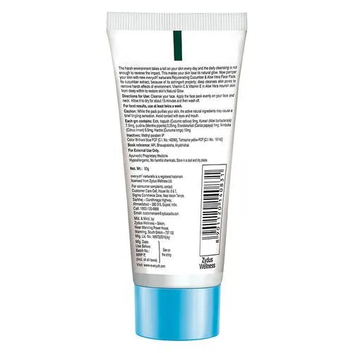 Everyuth Naturals Rejuvenating Cucumber & Aloe Vera Face Pack | Grocsy