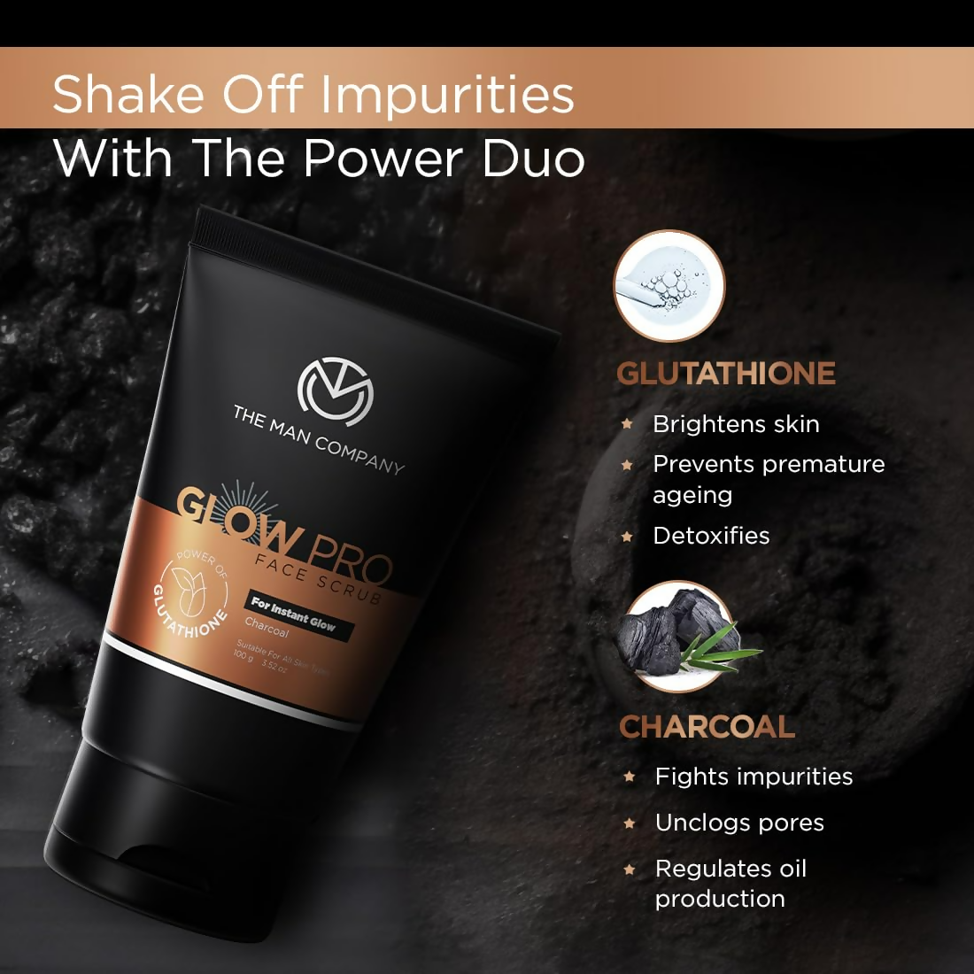 The Man Company Glow Pro Face Scrub For Skin Brightening | Grocsy