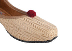 Tiny Bugs Girls Ethnic Wear Juttis - Gold | Grocsy