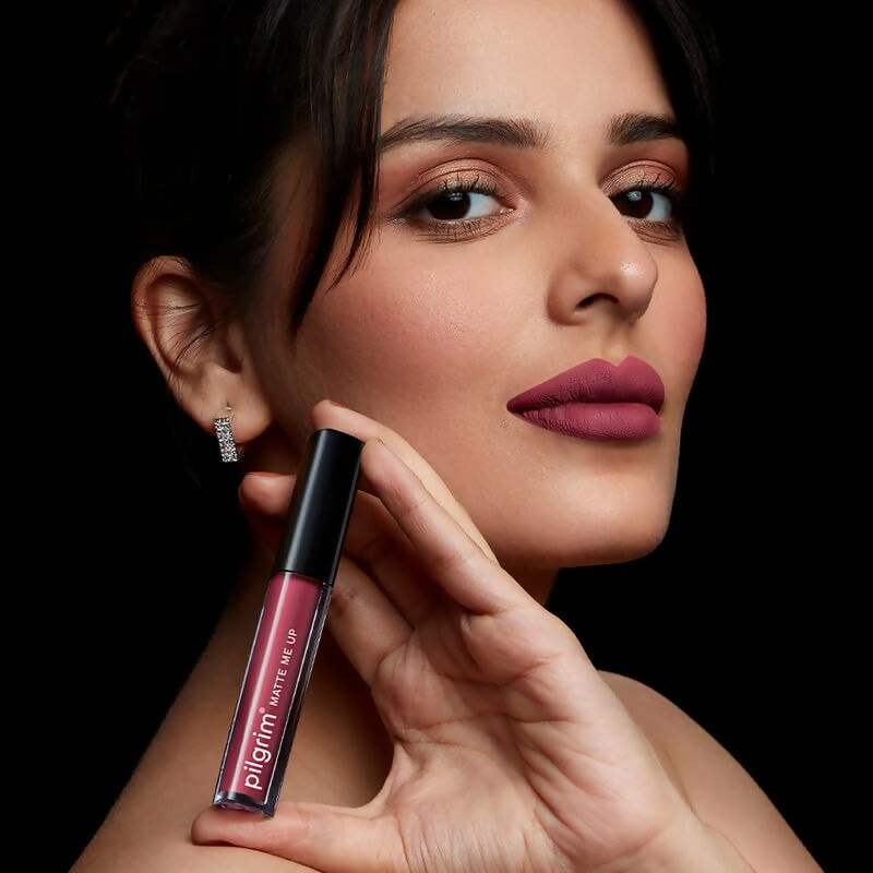 Pilgrim Liquid Matte Lipstick with Hyaluronic Acid - Pink Kisses | Grocsy