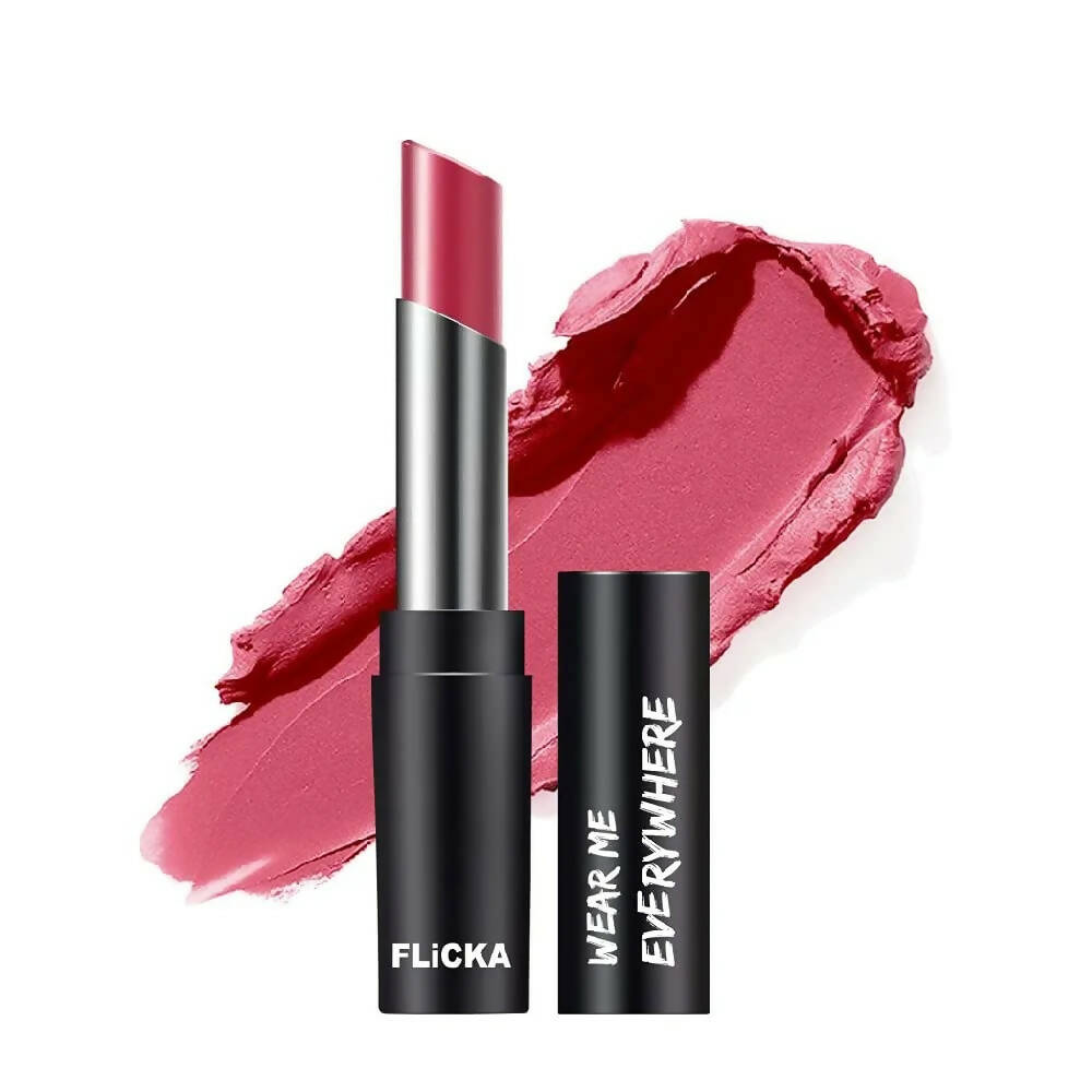 FLiCKA Wear Me Everywhere Creamy Matte Lipstick Fan Of The Tan - Pink | Grocsy